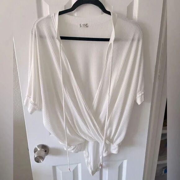 Tops - Free People White Bodysuit shirt